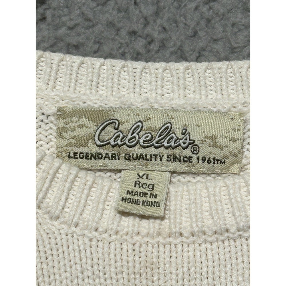 Vintage Cabela White Crew Neck Sweater Festive Snowman Sz XL Christmas Ugly G113 - Picture 7 of 10